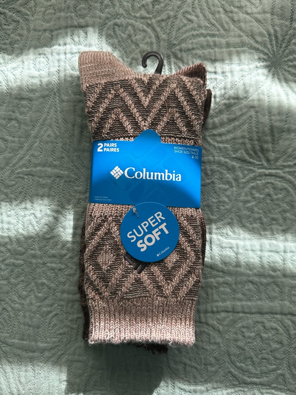 COLUMBIA Brown Patterned Crew Socks - 2 Pairs
